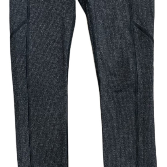 Lululemon perfect logo dark Gray Leggings with pockets small size 4 EUC - Picture 3 of 4
